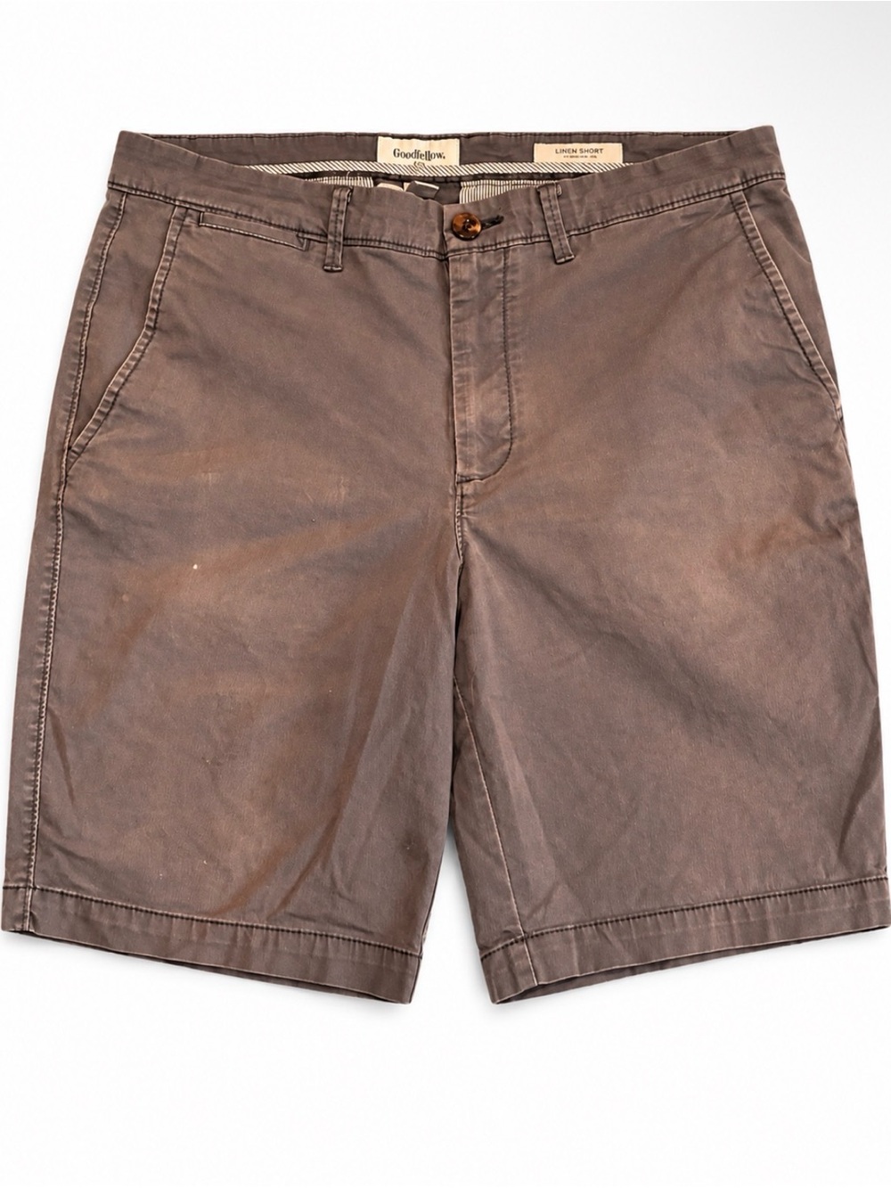Goodfellow & Co Men's Brown Linen-Blend Shorts